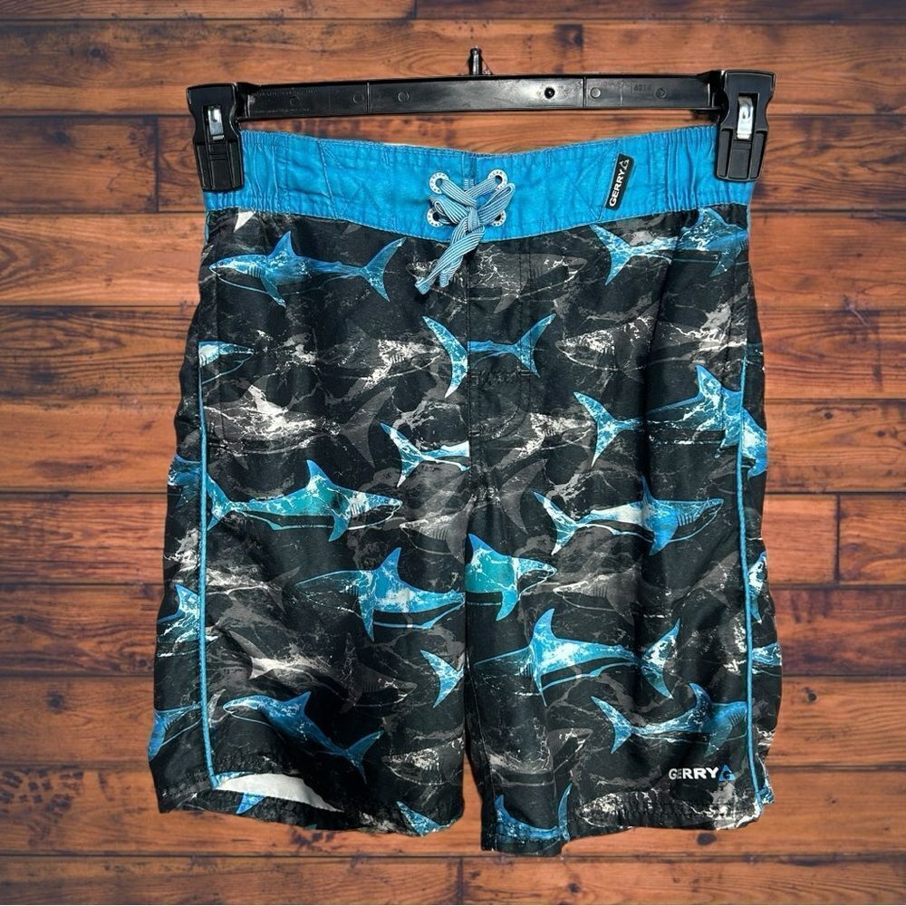 5 for‎ $25🔥Gerry Shark Print Swim Trunk Shorts Boys Medium (10-12)